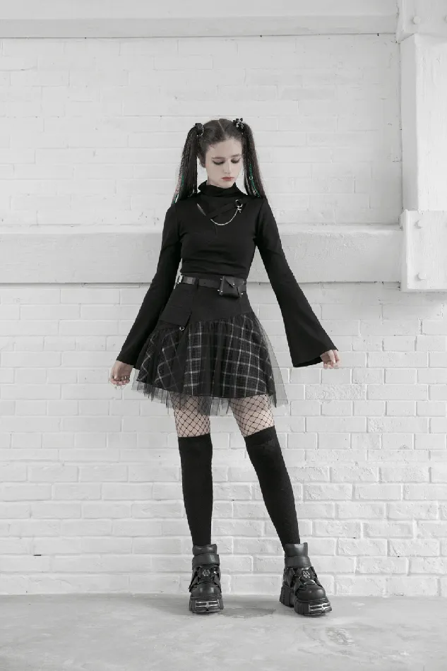 Punkinspired HighWaist Plaid and Tulle Edgy Mini Skirt EVEs SECRETS Vibrators