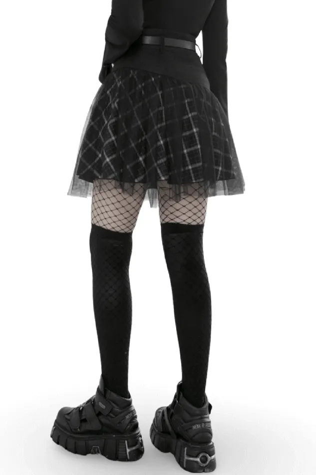 Punkinspired HighWaist Plaid and Tulle Edgy Mini Skirt EVEs SECRETS Vibrators