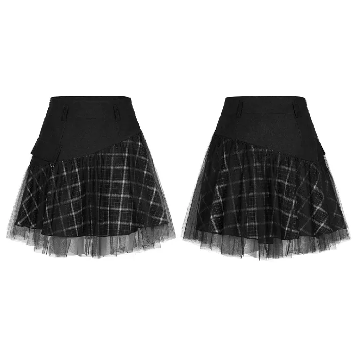 Punkinspired HighWaist Plaid and Tulle Edgy Mini Skirt EVEs SECRETS Vibrators