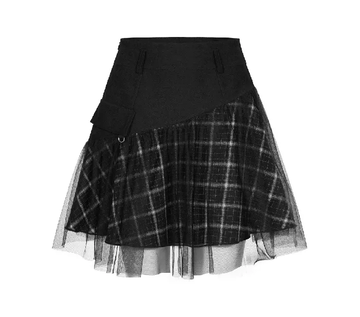 Punkinspired HighWaist Plaid and Tulle Edgy Mini Skirt EVEs SECRETS Vibrators