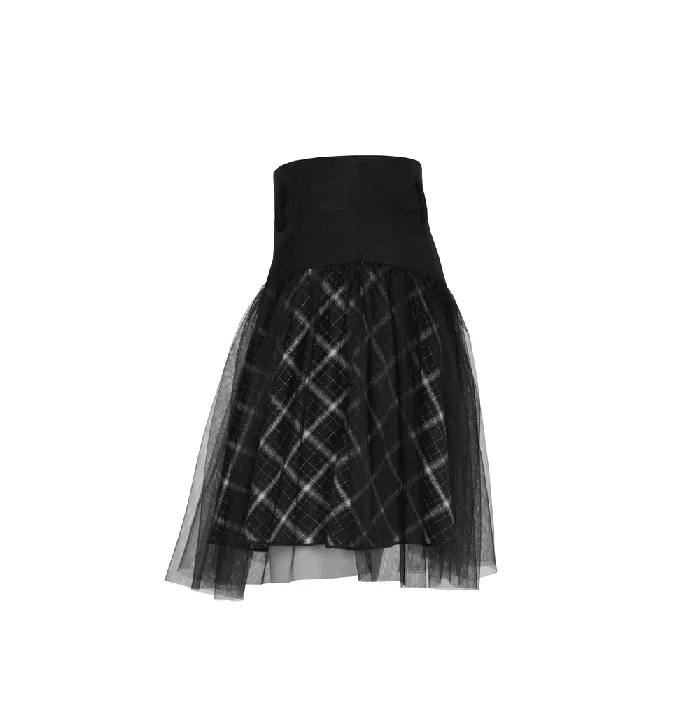 Punkinspired HighWaist Plaid and Tulle Edgy Mini Skirt EVEs SECRETS Vibrators