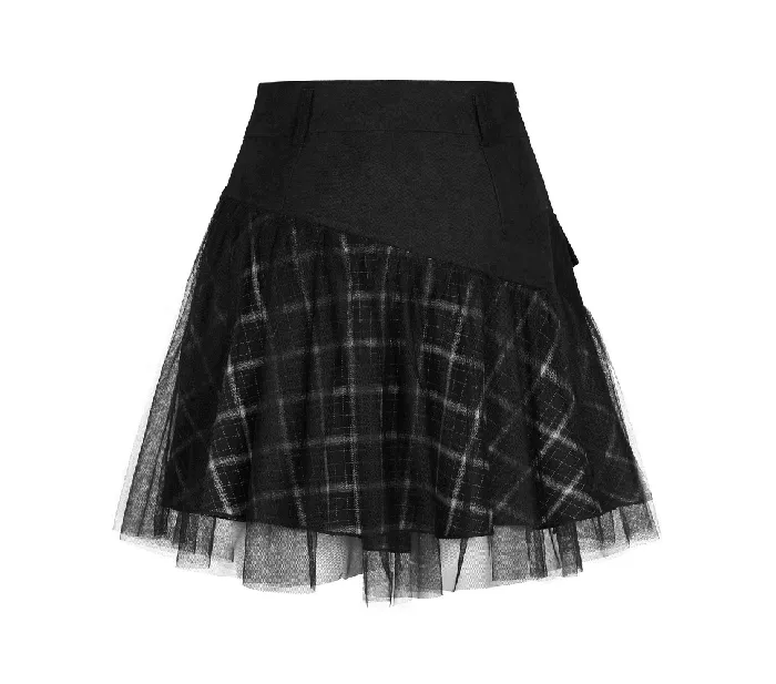 Punkinspired HighWaist Plaid and Tulle Edgy Mini Skirt EVEs SECRETS Vibrators