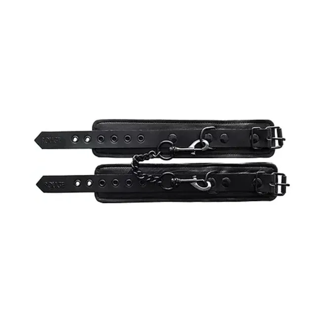 Rouge Garments LTD Restraints Rouge Black Leather Ankle Cuffs