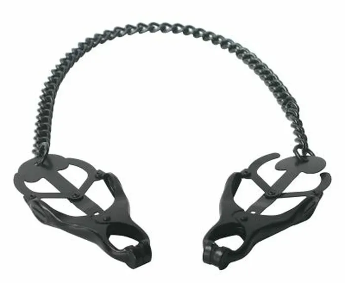 Spartacus Spartacus Endurance Butterfly Nipple Clamps with Black Chain Female Sex Toys