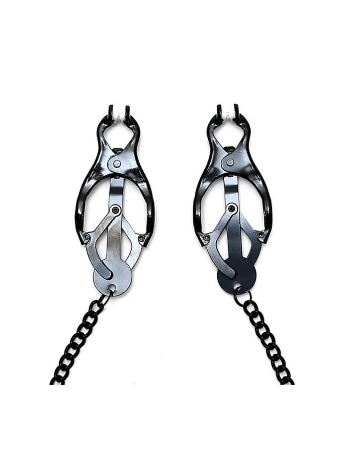 Spartacus Spartacus Endurance Butterfly Nipple Clamps with Black Chain Female Sex Toys