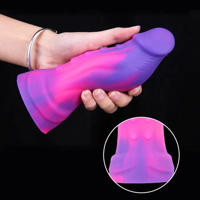 Modi Mixed Color Cobra Colored Liquid Silicone Flexible Snake Head Dildo with Suction Cup 69 inch Female Sex Toys