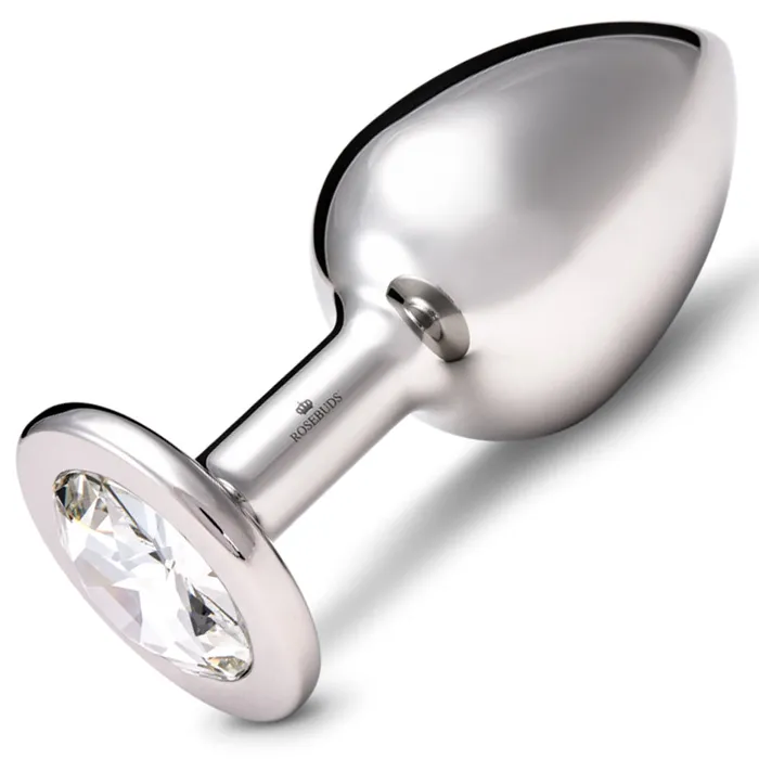 Rosebuds Stainless Steel Butt Plug XL Clear Rosebuds Anal