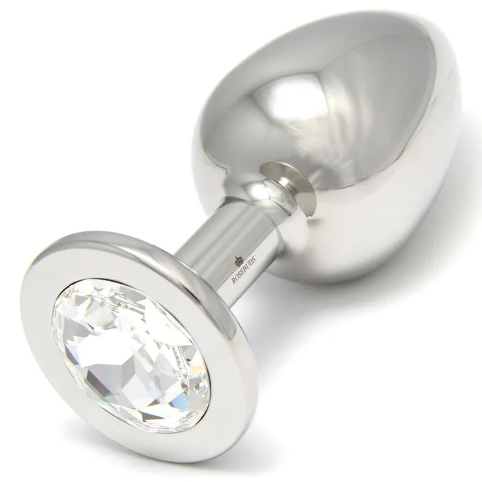 Rosebuds Stainless Steel Butt Plug XL Clear Rosebuds Anal