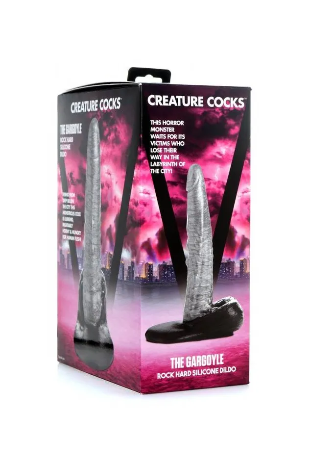 XR Brands Creature Cocks The Gargoyle Silicone Dildo Silver XR Brands Dildos
