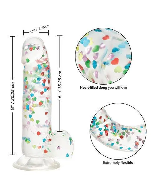 Naughty Bits I Love Dick Heart Filled Dong Multicolor California Exotic Novelties Dildos