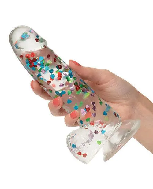 Naughty Bits I Love Dick Heart Filled Dong Multicolor California Exotic Novelties Dildos