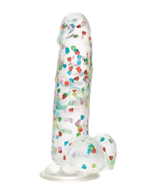 Naughty Bits I Love Dick Heart Filled Dong Multicolor California Exotic Novelties Dildos