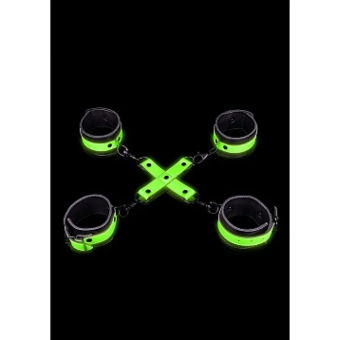 OUCH GLOW IN THE DARK HOGTIE WITH CUFFS SHOTS AMERICA LLC Female Sex Toys