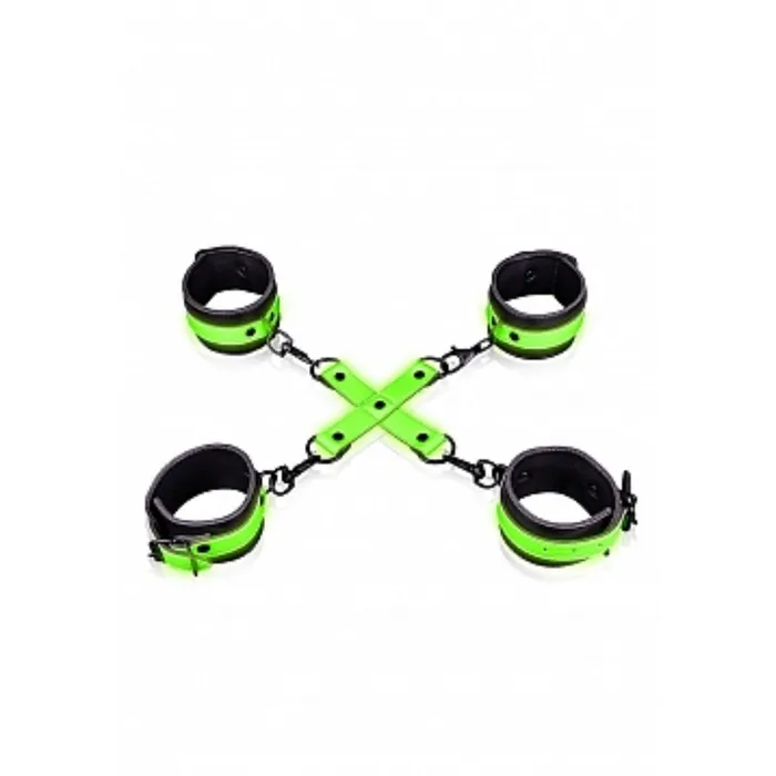 OUCH GLOW IN THE DARK HOGTIE WITH CUFFS SHOTS AMERICA LLC Female Sex Toys