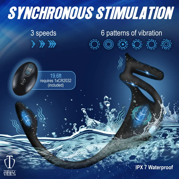Vibrating CRing Anal Stimulator Trinity Men Male Sex Toys