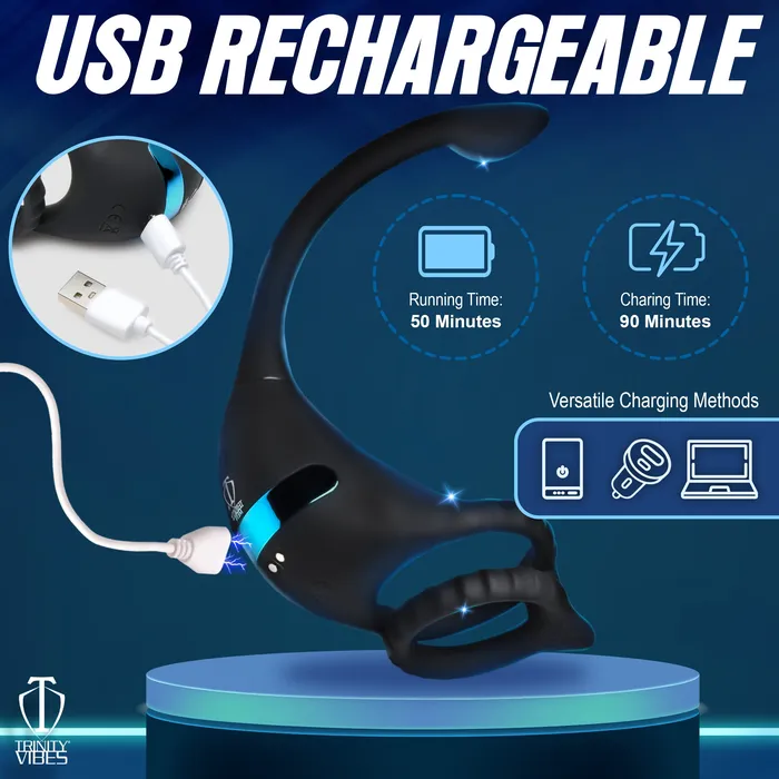 Vibrating CRing Anal Stimulator Trinity Men Male Sex Toys